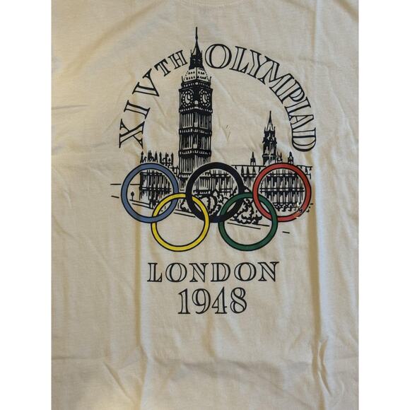 London Olympics Shirt Mens Medium Heritage 1948 Big Ben Rings IOC Official Tee - Picture 3 of 9